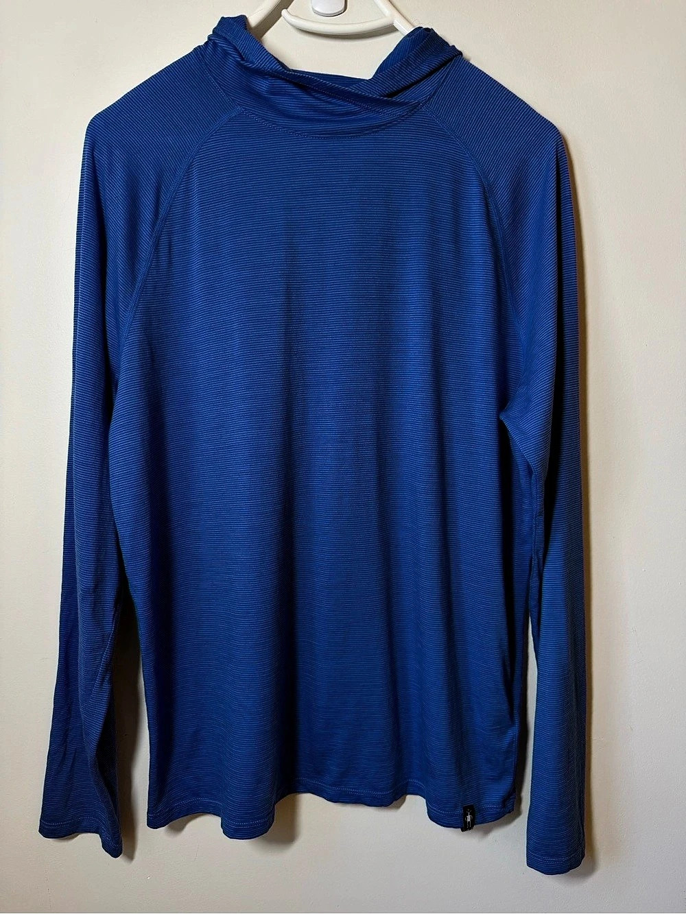 Smartwool Merino Wool 150 Long Sleeve hooded baselayer sweater lightweight blue